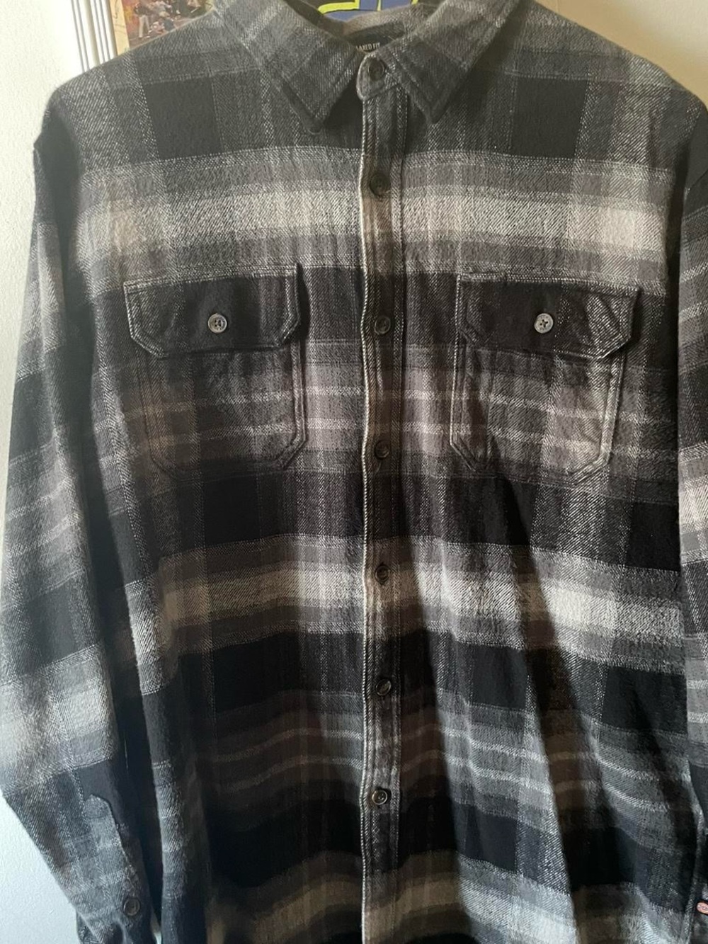 Dickies Black and Gray Plaid Flannel Shirt